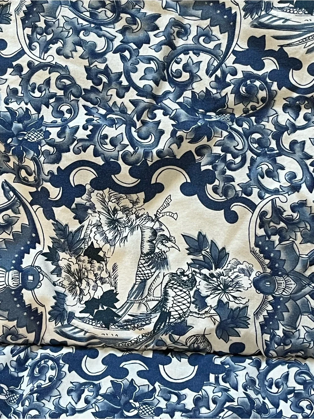 Ralph Lauren Tamarind Bird Porcelain Blue White Full/Queen Quilted Comforter